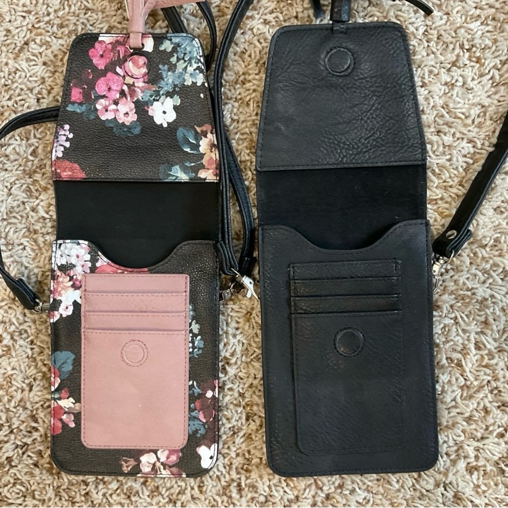 Floral and Black Crossbody Bag